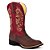 Bota Texana Country Feminino Couro Fossil e Vermelho - Silverado Botas - Imagem 1