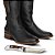Bota Hipica Masculina com faca Acoplada Preto - Silverado Botas - Imagem 2