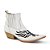 Botina Country Bico Fino Masculino Couro Branco Aguia - Silverado Botas - Imagem 1