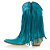 Bota Texana Feminina Franja Couro Dallas Azul Turquesa - Silverado Botas - Imagem 2