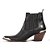 Botina Feminina Couro Floater Preto c/ biq Prata - Silverado Botas - Imagem 2