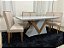 Mesa de jantra 1.80 Toquio Off white/imbuia com 06 cadeiras Lunara bege 07-AP - Imagem 1