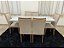 Mesa de jantra 1.80 Toquio Off white/imbuia com 06 cadeiras Lunara bege 07-AP - Imagem 4