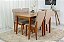 Mesa de jantar Elegance Tampo MDF 1.20x0.80 com 04 cadeiras Àgata em tecido linho JCM madeira maciça (rfld) - Imagem 4