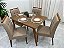 Mesa de Jantar Elegance 1.20×0.80 Com 4 Cadeiras Nicole – Cinamomo/Bege Linho- JCM Movelaria ld - Imagem 1