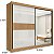 Roupeiro 2 Portas Titanium Ripado 100% MDF Larg. 2.20m - D Doro - Imagem 2