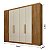 Roupeiro Santoro 6 Portas C/Detalhe Ripado 100% MDF Larg. 2.43m - Novo Horizonte - Imagem 2
