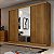 Roupeiro Canastra 3 Portas C/1Espelho 100% MDF Ripado Larg. 2.41m Cumaru - Novo Horizonte - Imagem 1