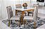 Mesa de Jantar Escócia Mel Tampo Vidro Off/White 120×80 4 Cadeiras Berlim Veludo - Art Assento Madeira Maciça - Imagem 1