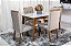 Mesa de Jantar Escócia Mel Tampo Vidro Off/White 120×80 4 Cadeiras Berlim Veludo - Art Assento Madeira Maciça - Imagem 2