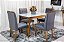 Mesa de Jantar Escócia Mel Tampo Vidro Off/White 120×80 4 Cadeiras Berlim Veludo - Art Assento Madeira Maciça - Imagem 9