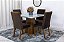 Mesa Jantar Luna Tampo Vidro Canto Copo 0.90x0.90 04 cadeiras Lunara - Rufato - Imagem 7