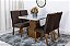 Mesa Jantar Luna Tampo Vidro Canto Copo 0.90x0.90 04 cadeiras Lunara - Rufato - Imagem 8