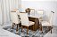 Mesa Jantar Luna Imbuia Tampo Vidro Canto Copo 180×90 6 Cadeiras Lunara - Rufato - Imagem 1