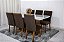 Mesa Jantar Luna Imbuia Tampo Vidro Canto Copo 180×90 6 Cadeiras Lunara - Rufato - Imagem 5
