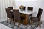 Mesa Jantar Luna Imbuia Tampo Vidro Canto Copo 180×90 6 Cadeiras Lunara - Rufato - Imagem 6