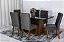 Mesa Jantar Luna Imbuia Tampo Vidro Canto Copo 180×90 6 Cadeiras Lunara - Rufato - Imagem 15