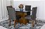 Mesa Jantar Luna Imbuia Tampo Vidro Canto Copo 120×80 4 Cadeiras Lunara Madeira Maciça - Rufato - Imagem 1