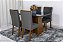 Mesa Jantar Luna Imbuia Tampo Vidro Canto Copo 120×80 4 Cadeiras Lunara Madeira Maciça - Rufato - Imagem 2