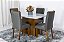 Mesa Jantar Luna Imbuia Tampo Vidro Canto Copo 120×80 4 Cadeiras Lunara Madeira Maciça - Rufato - Imagem 4