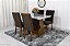 Mesa Jantar Luna Imbuia Tampo Vidro Canto Copo 120×80 4 Cadeiras Lunara Madeira Maciça - Rufato - Imagem 13