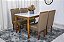 Mesa de jantar Alegra 1.20x0.80 tampo vidro com 04 cadeiras Diamante madeira maciça - JCM - Imagem 9