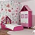 Roupeiro + Cama Casinha Rosa/Branco Gelius - Imagem 1