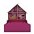 Roupeiro + Cama Casinha Rosa/Branco Gelius - Imagem 4