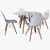 Mesa Redonda DKR tampo vidro 90x90  com 4 Cadeiras DKR PP Branco – Or Design - Imagem 2