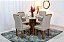 Mesa de Jantar Berlim Circular 1.00x1.00 com 04 Cadeiras em linho - Cell Móveis - Imagem 2