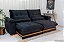 Combo Sofá Retrátil Ibis 2.30m Veludo  + Mesa Pedro Mel Tampo Vidro Preto 90x90 4 Cad. Lisboa - Imagem 2
