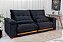 Combo Sofá Retrátil Ibis 2.30m Veludo  + Mesa Pedro Mel Tampo Vidro Preto 90x90 4 Cad. Lisboa - Imagem 3