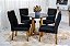 Combo Sofá Retrátil Ibis 2.30m Veludo  + Mesa Pedro Mel Tampo Vidro Preto 90x90 4 Cad. Lisboa - Imagem 5