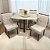 Mesa Atlas Mel/Off White Canto Barril 120×90 com 4 Cadeiras Sophia Mel/Linho Bege – - Imagem 1