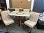 Mesa Atlas Mel/Off White Canto Barril 120×90 com 4 Cadeiras Sophia Mel/Linho Bege – - Imagem 2