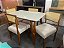 Mesa Siena 120 Mel/Off White com 4 Cadeiras Grécia Mel/Linho Bege – Art Assentos + HR Movelaria - Imagem 2