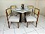 Mesa de Jantar Laís 1.15×0.94 com 4 Cadeiras Grécia – Cinamomo/Off White - Imagem 1