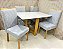 Mesa Pietro/Evelin 100x80 Tampo MDF/Vidro + 04 Cadeiras - Carvalho Decor - Imagem 2