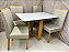 Mesa Pietro/Evelin 120x80 Tampo MDF/Vidro + 04 Cadeiras - Carvalho Decor - Imagem 3
