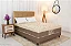 Cabeceira Casal Veneza Sued Bege + Cama Box Casal Ortopédico D33 Rondoconfort - Imagem 1
