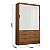 Modulado 4 Portas Freijó + Guarda-Roupa 2 Portas Sevilha(Sem espelho) Freijó/Branco - Carioca Móveis - Imagem 5