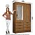 Modulado 4 Portas Freijó + Guarda-Roupa 2 Portas Sevilha Plus(Com espelho) Freijó/Branco - Imagem 5
