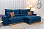 Retrátil Reclinável 2.90m Gran Bello Veludo Azul - D33 e Molas Ensacadas - Imagem 3