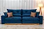 Retrátil Reclinável 2.90m Gran Bello Veludo Azul - D33 e Molas Ensacadas - Imagem 5