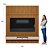 Painel Ripado Modular 2.20m TV Até 75 1 Nicho 1 Prateleira 1 Porta Nature/Off White - Linea Brasil - Imagem 2