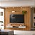 Painel Ripado Modular 3.00m TV Até 75 1 Nicho 1 Prateleira 1 Porta Nature/Off White - Linea Brasil - Imagem 1
