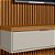 Painel Ripado Modular 3.00m TV Até 75 1 Nicho 1 Prateleira 1 Porta Nature/Off White - Linea Brasil - Imagem 3