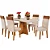 Mesa de Jantar Viena 160x90cm com 6 Cadeiras Turim Tecido Linho - Viero - Imagem 1