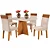 Mesa de Jantar Viena 120x90cm com 4 Cadeiras Turim Tecido Linho - Viero - Imagem 1