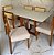 Mesa Pedro 160x80 Madeira Maciça, Tampo MDF/Vidro + 06 Cadeiras Grécia Madeira Maciça Linho Bege - Imagem 1